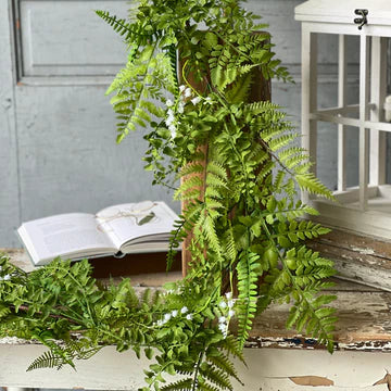 Maribel Fern & Lily of the Valley Garland | 6'