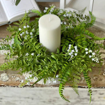 Maribel Fern & Lily of the Valley Candle Ring | 16"
