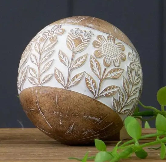 Carved Floral Orb