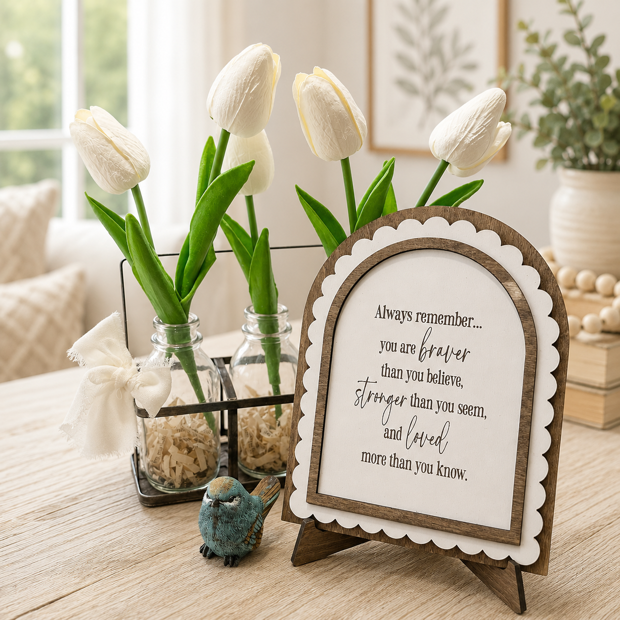 Always Remember You Are Braver Sign | Inspirational Encouragement Gift