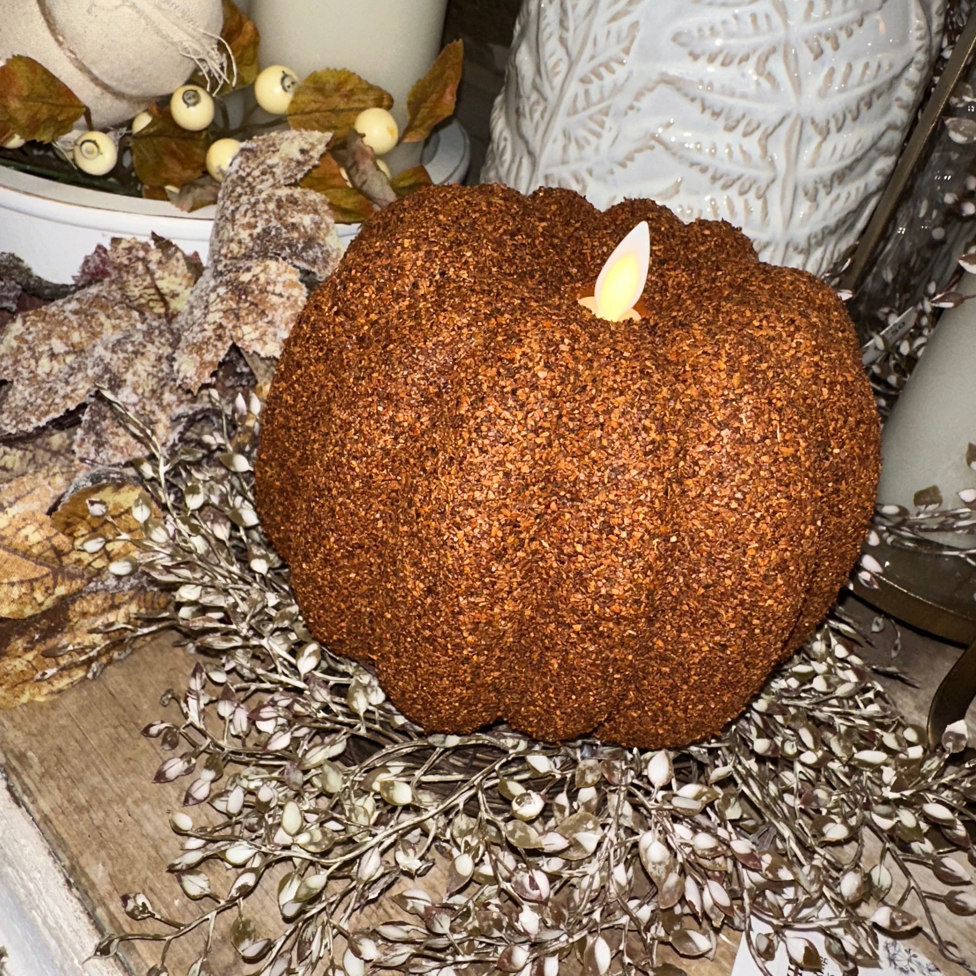 Pumpkin Motion Flame Candle | Battery Operated