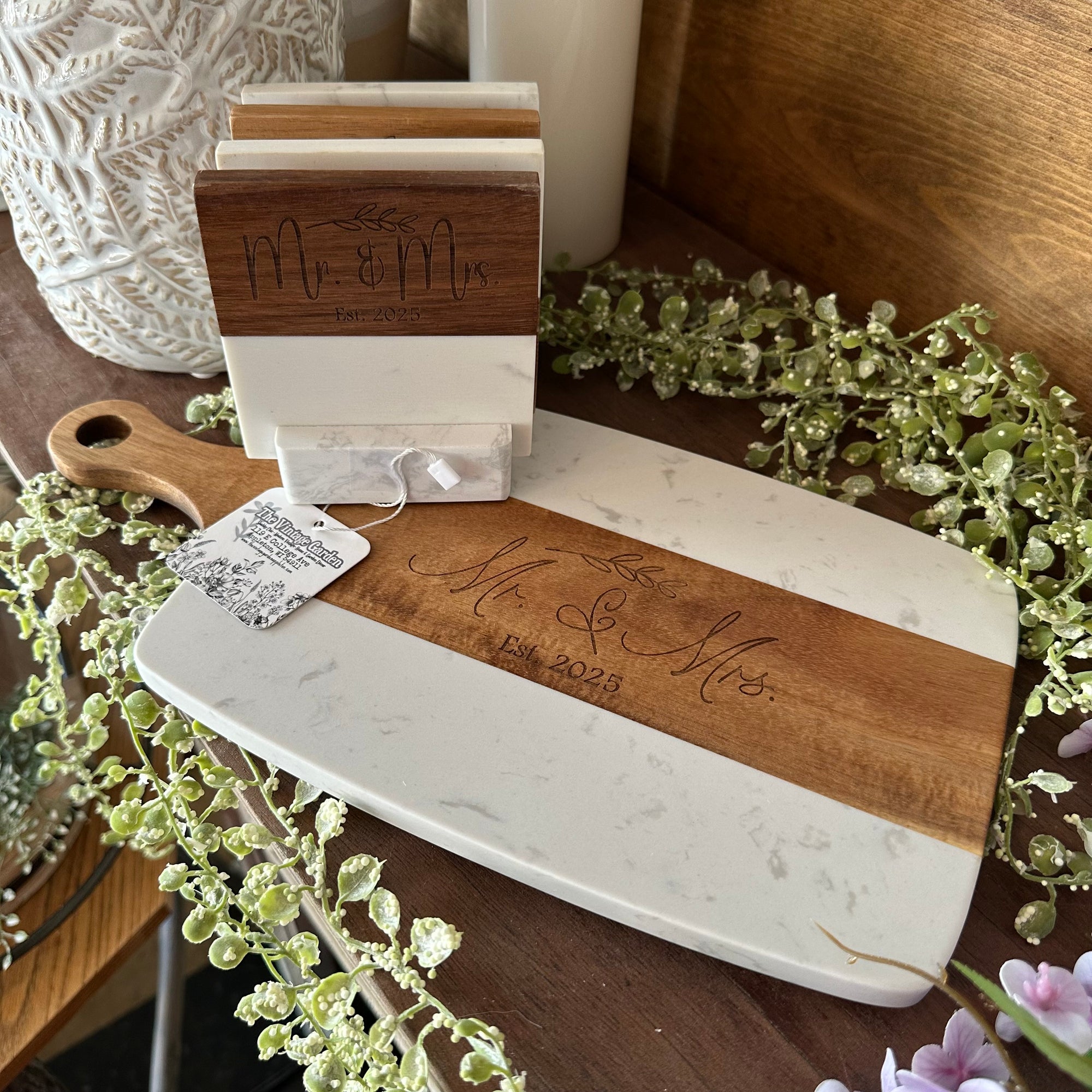 Mr. & Mrs. Est. 2025 | Cutting Board or Coasters