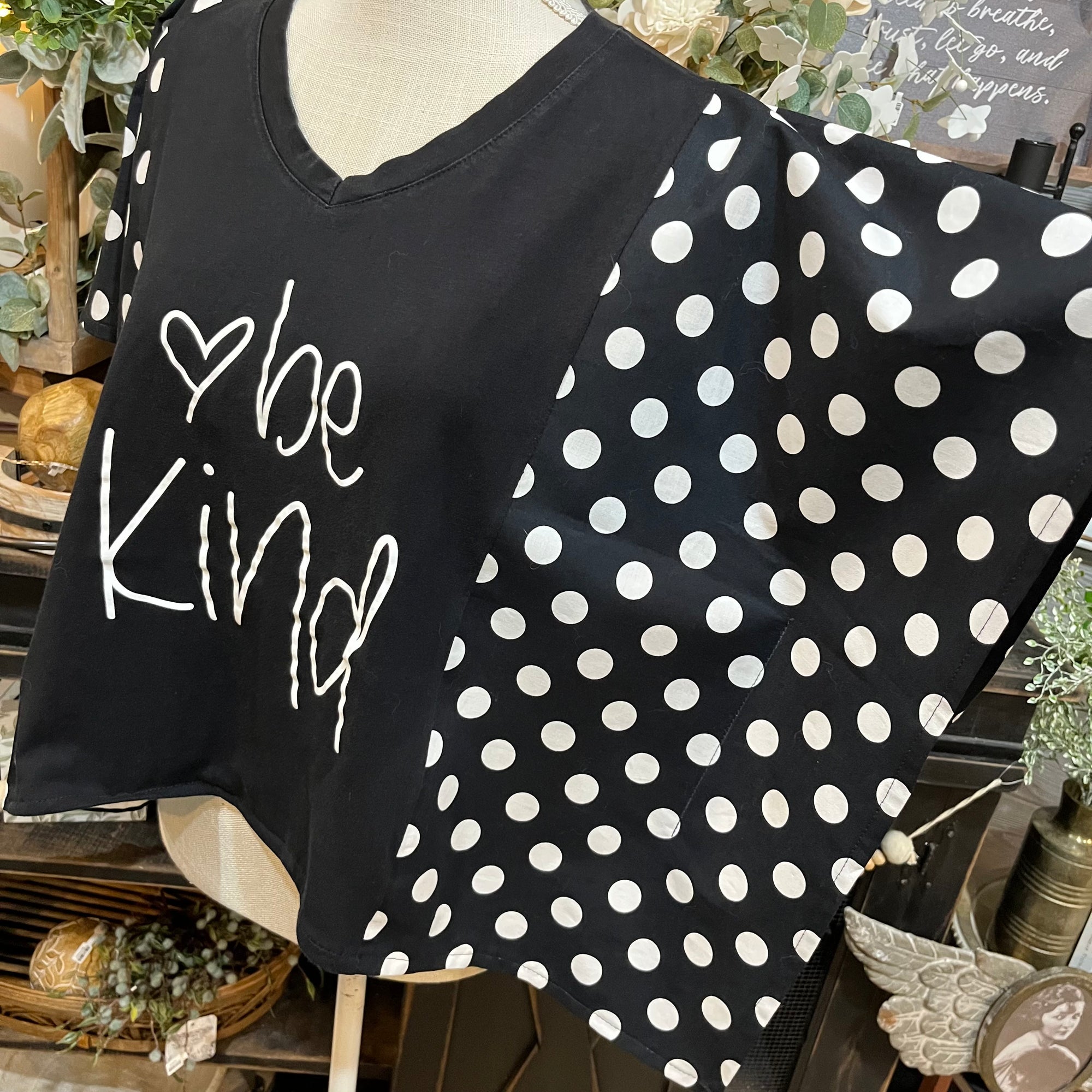 Handmade Flutter Sleeves Top | Reclaimed Be Kind Graphic Tee