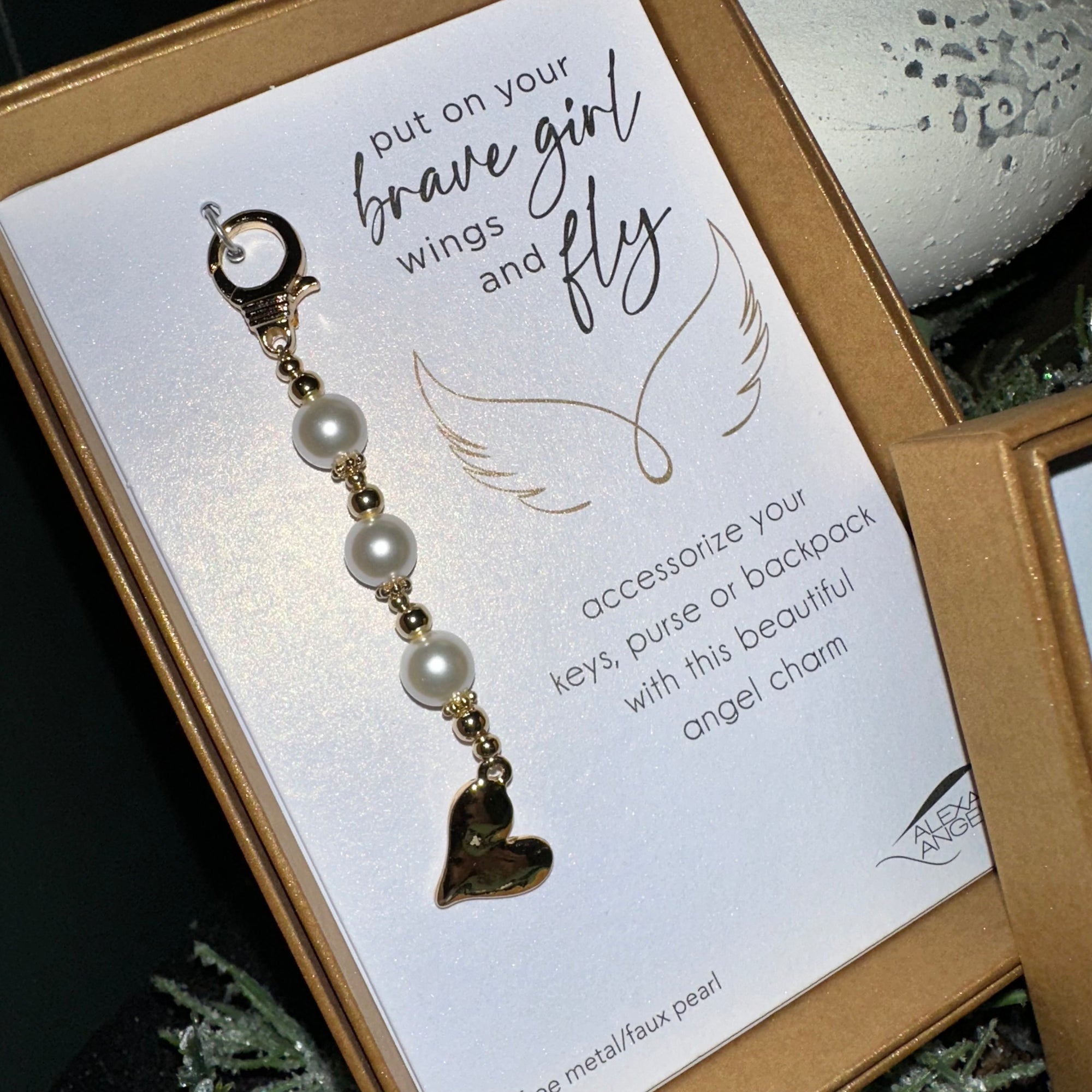 Inspirational Accessory Charm | Brave Girl Wings