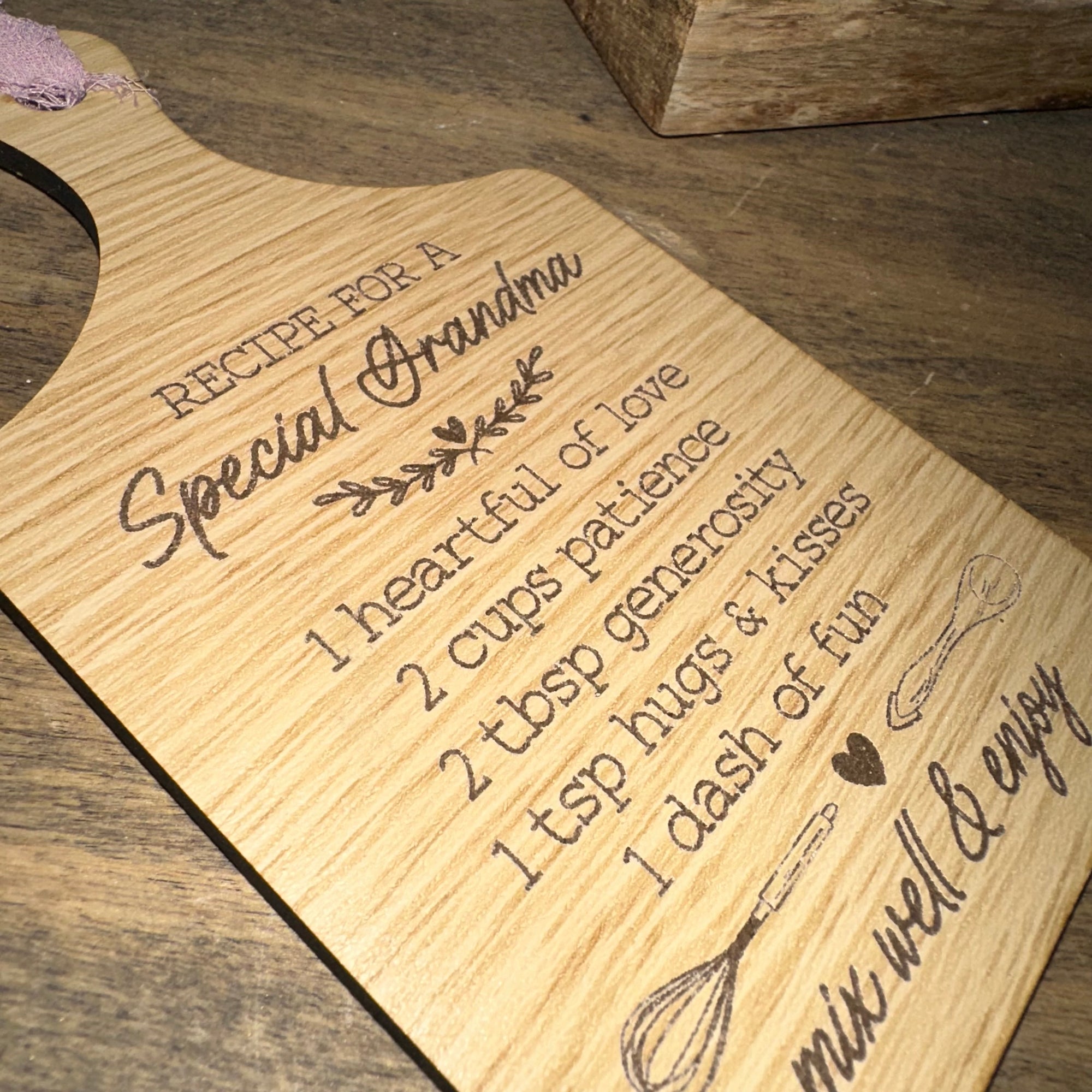 Recipe for a Special Grandma | Engraved Ornament
