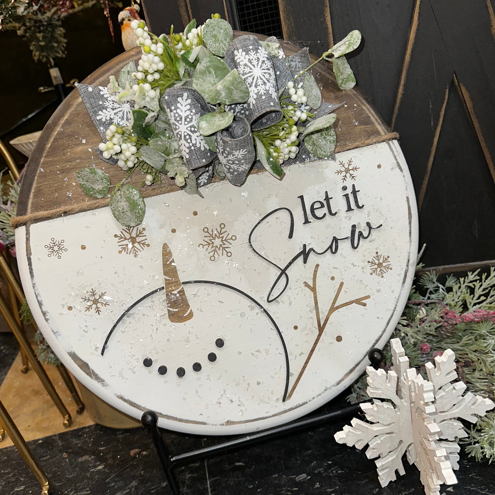 Let It Snow Snowman | 15" Handmade Sign