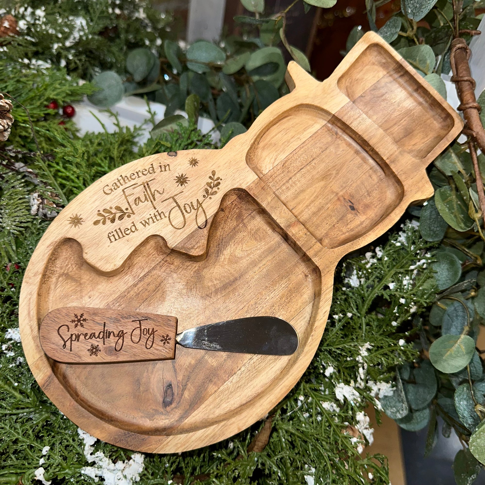 Snowman Treat Tray | Custom Engraved