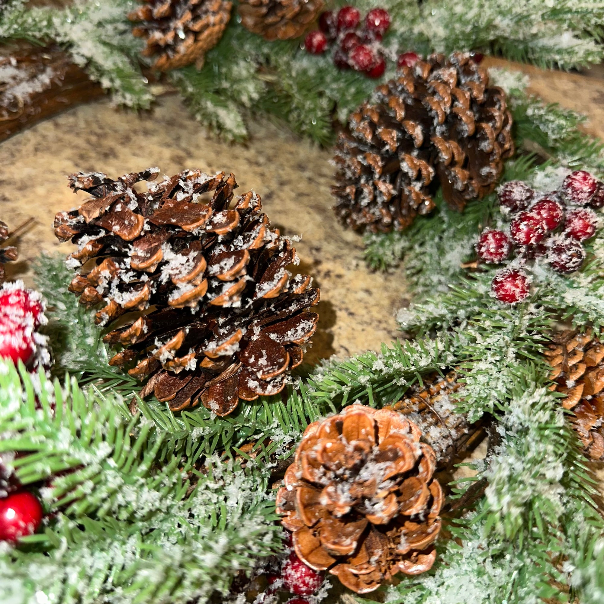 Snowy Pine & Berry Wreath | 24"