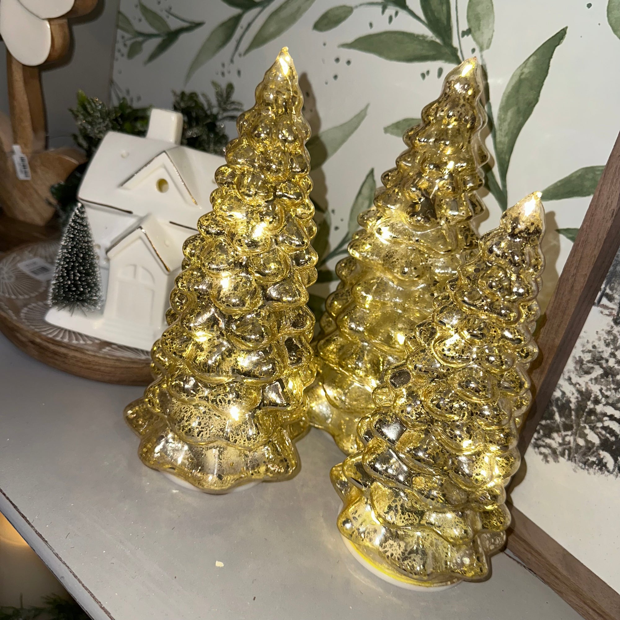 Mercury Glass Lighted Tree | Battery Operated