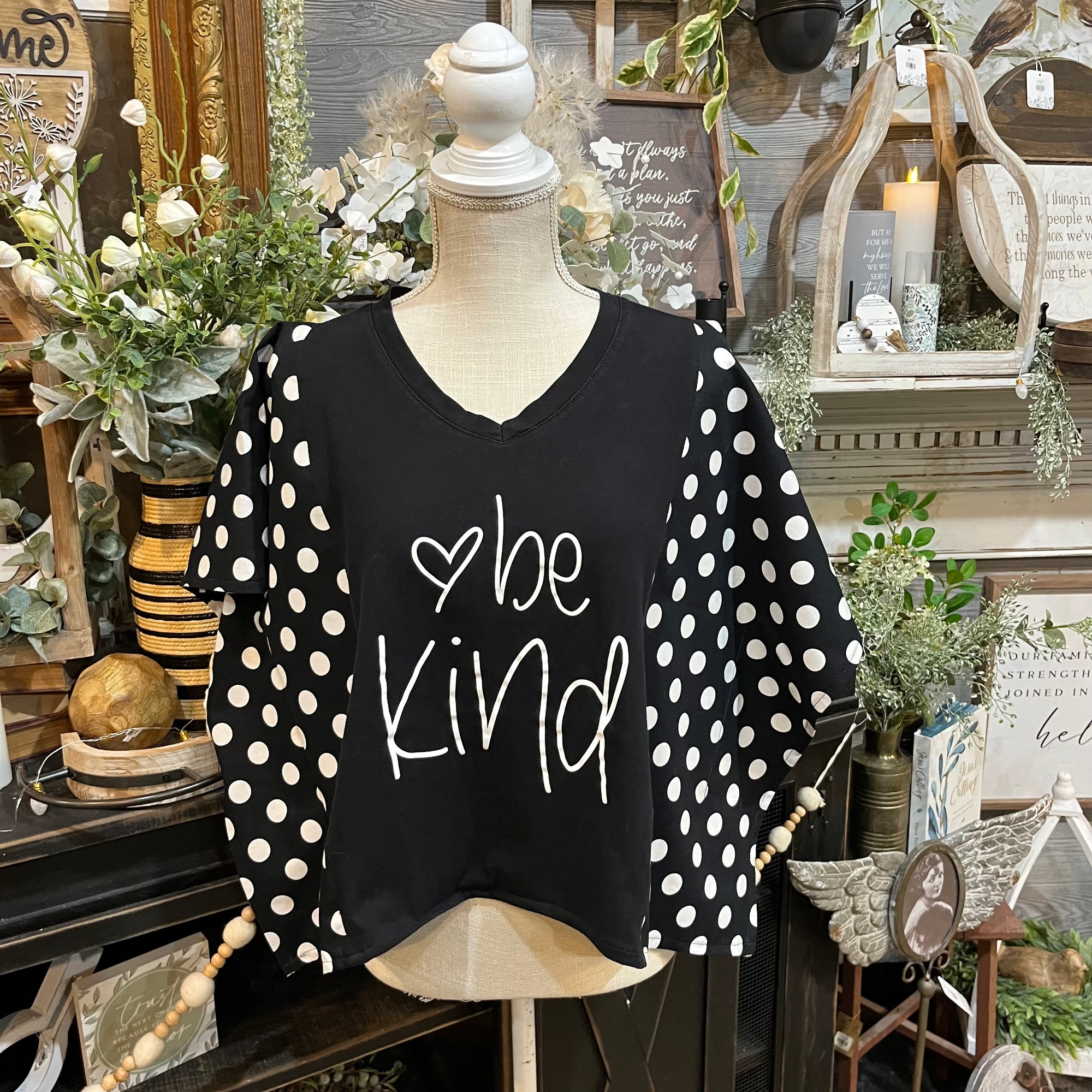 Handmade Flutter Sleeves Top | Reclaimed Be Kind Graphic Tee