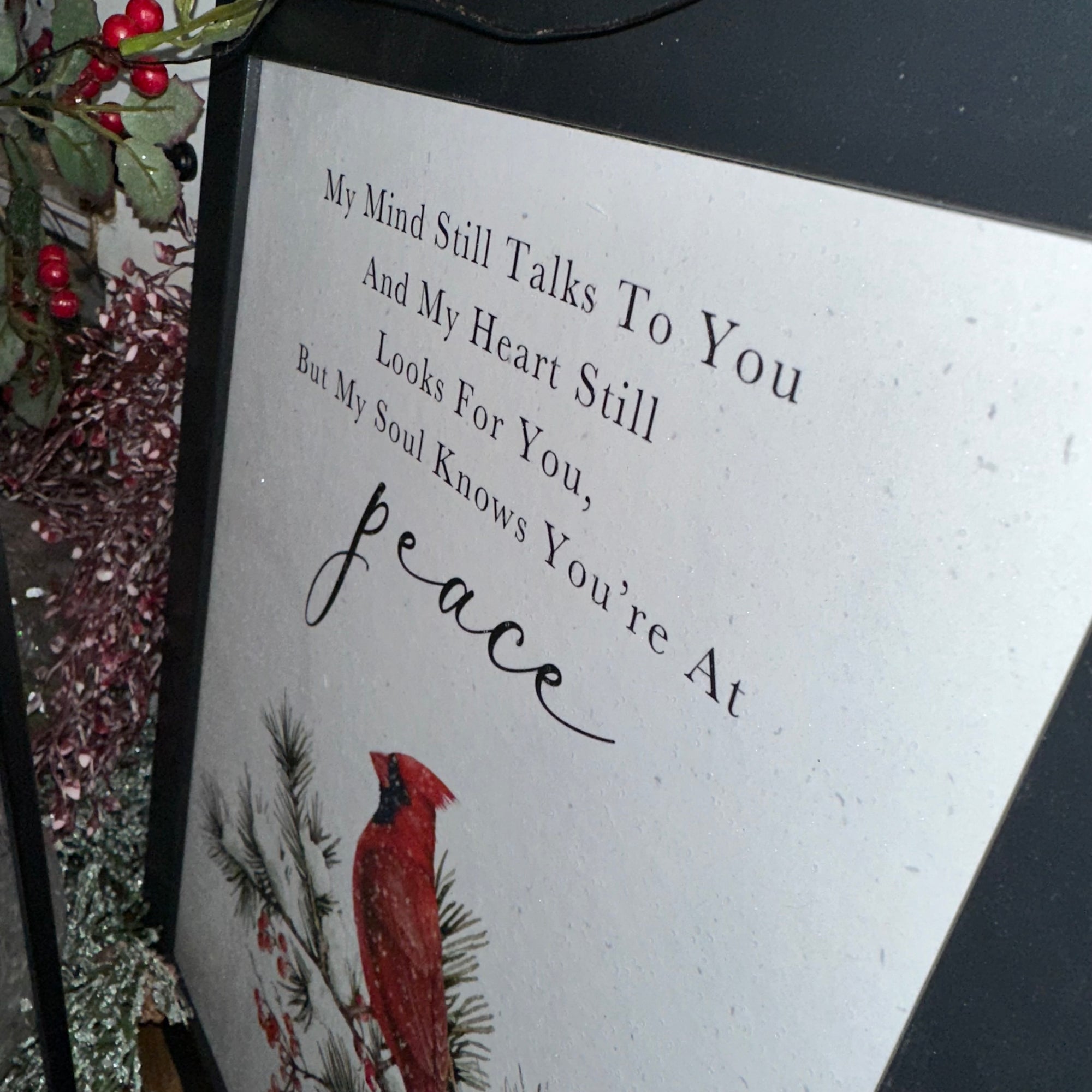 My Soul Knows You're at Peace Cardinal | Framed Wall Art