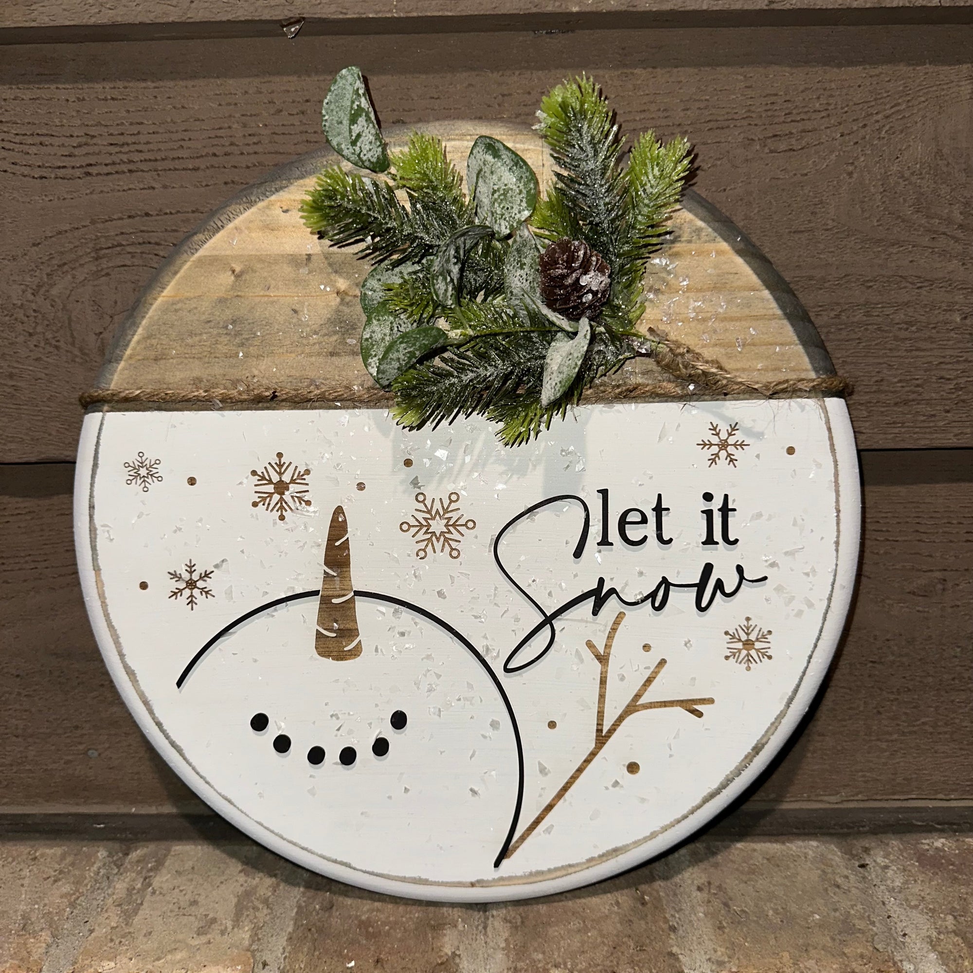 Let It Snow Snowman | 12" Handmade Sign