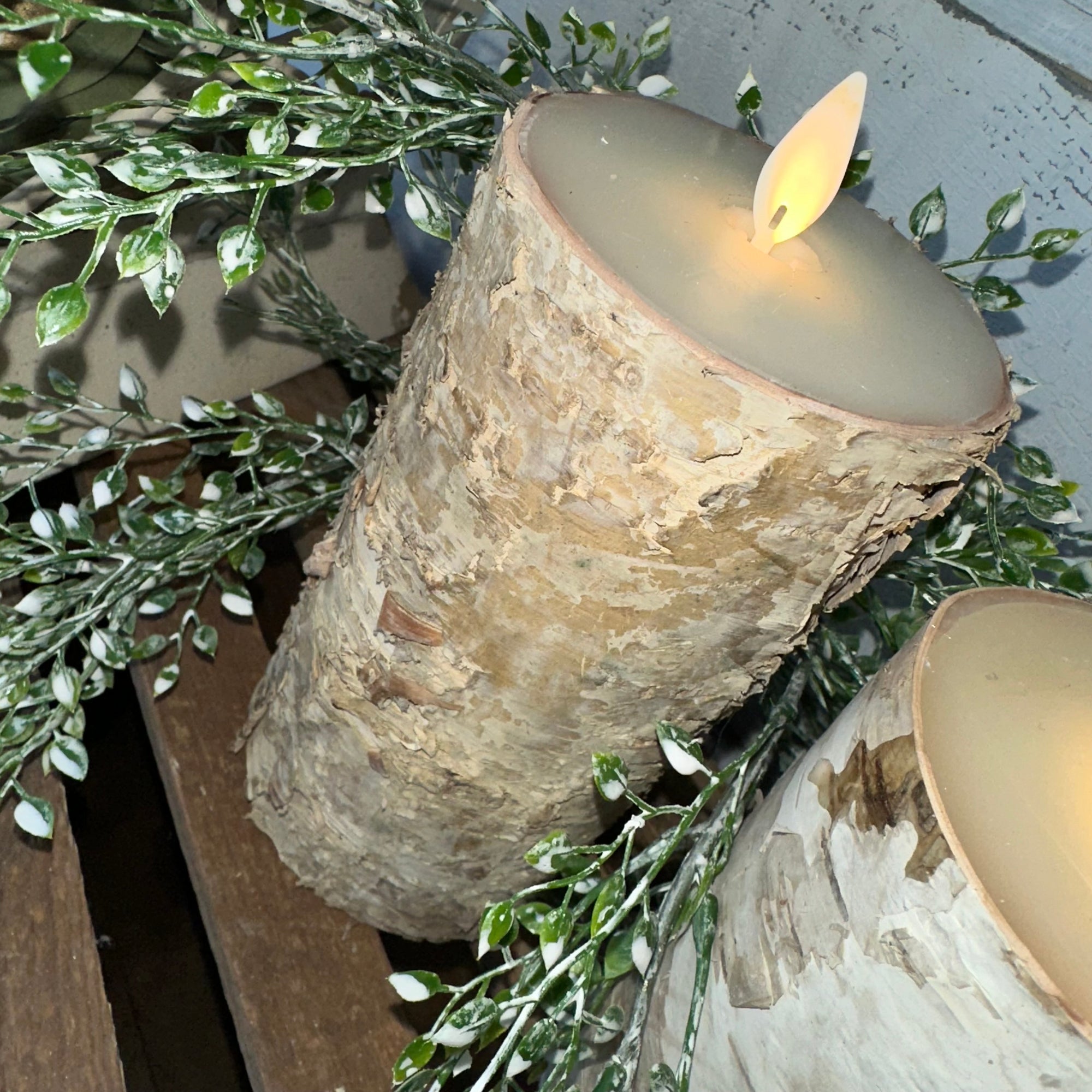 Flicker Flame Candle | White Birch | Battery Operated | 5,6,7"
