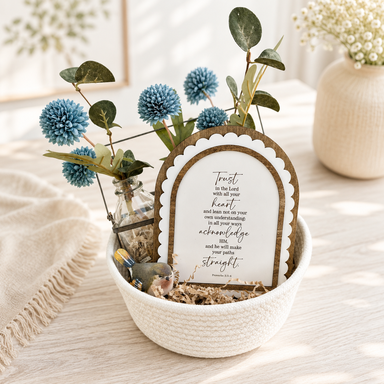 Trust in the Lord | Proverbs 3:5-6 | Christian Gift | Handmade Scalloped Arch Decor