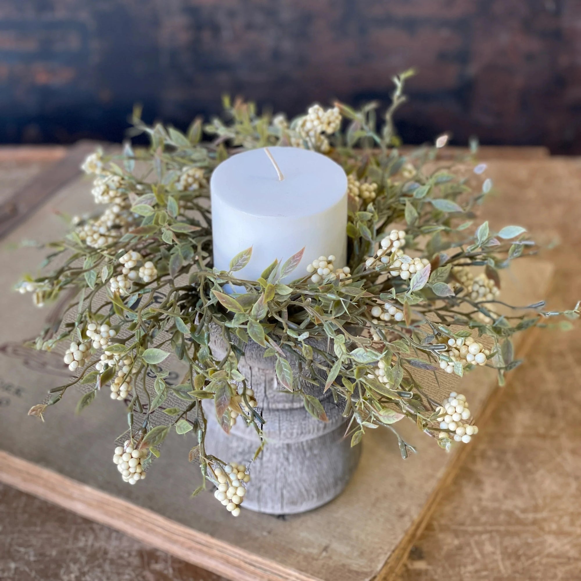 Berry Candle Ring | Cream | 11"