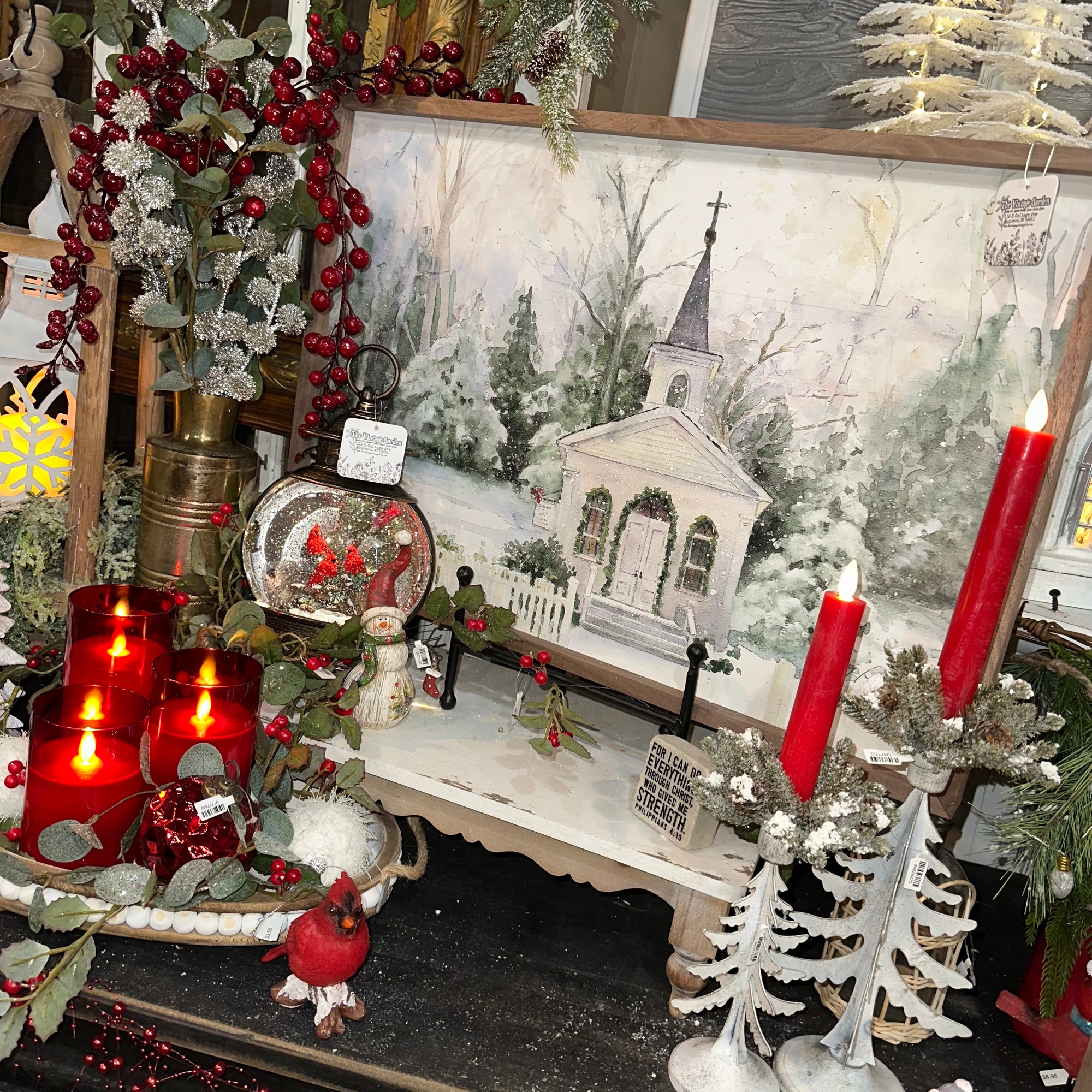 Red Taper Candle | Flicker Flame | Battery Operated