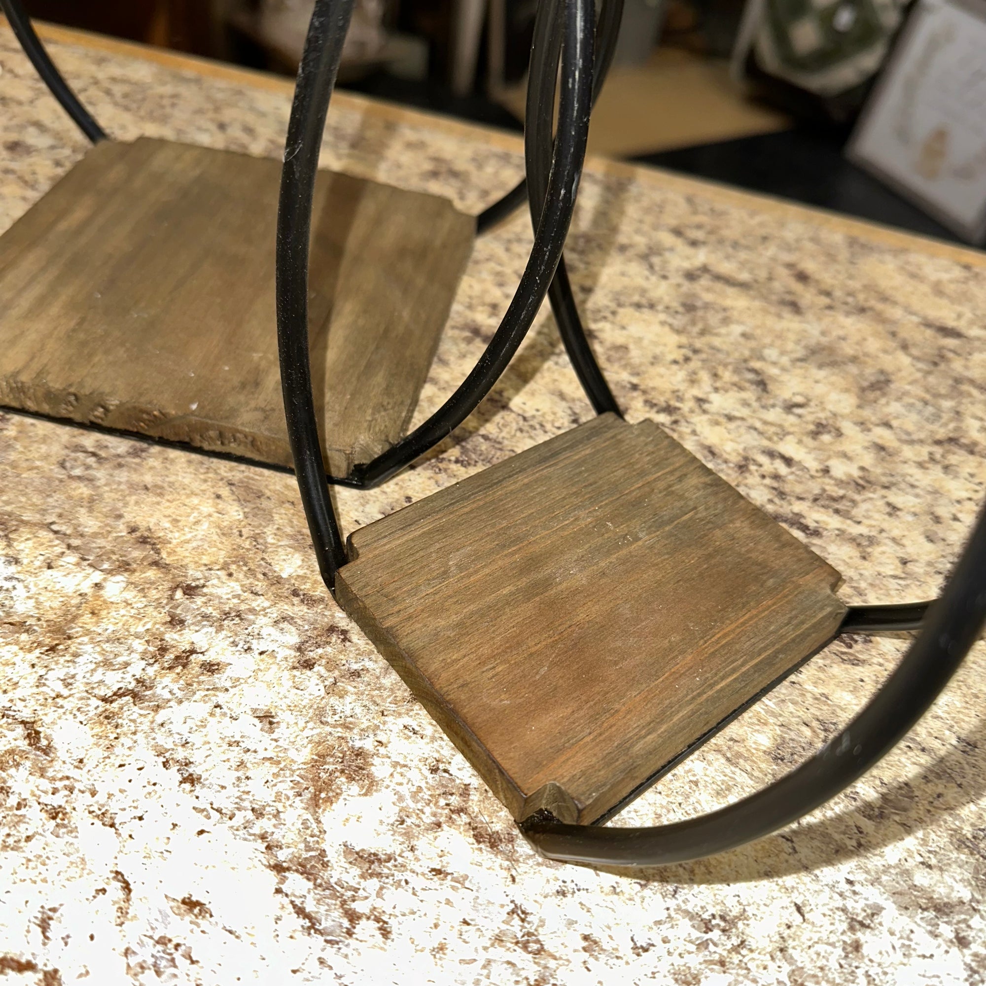 Teardrop Metal & Wood Industrial Lantern