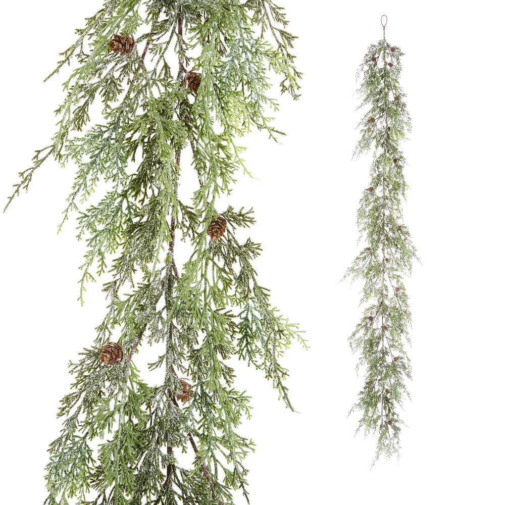 Iced Cedar Garland | 6'