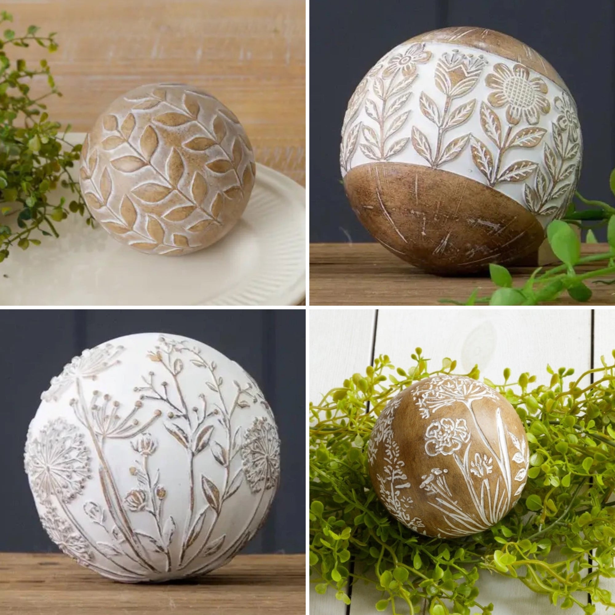 Carved Floral Orb