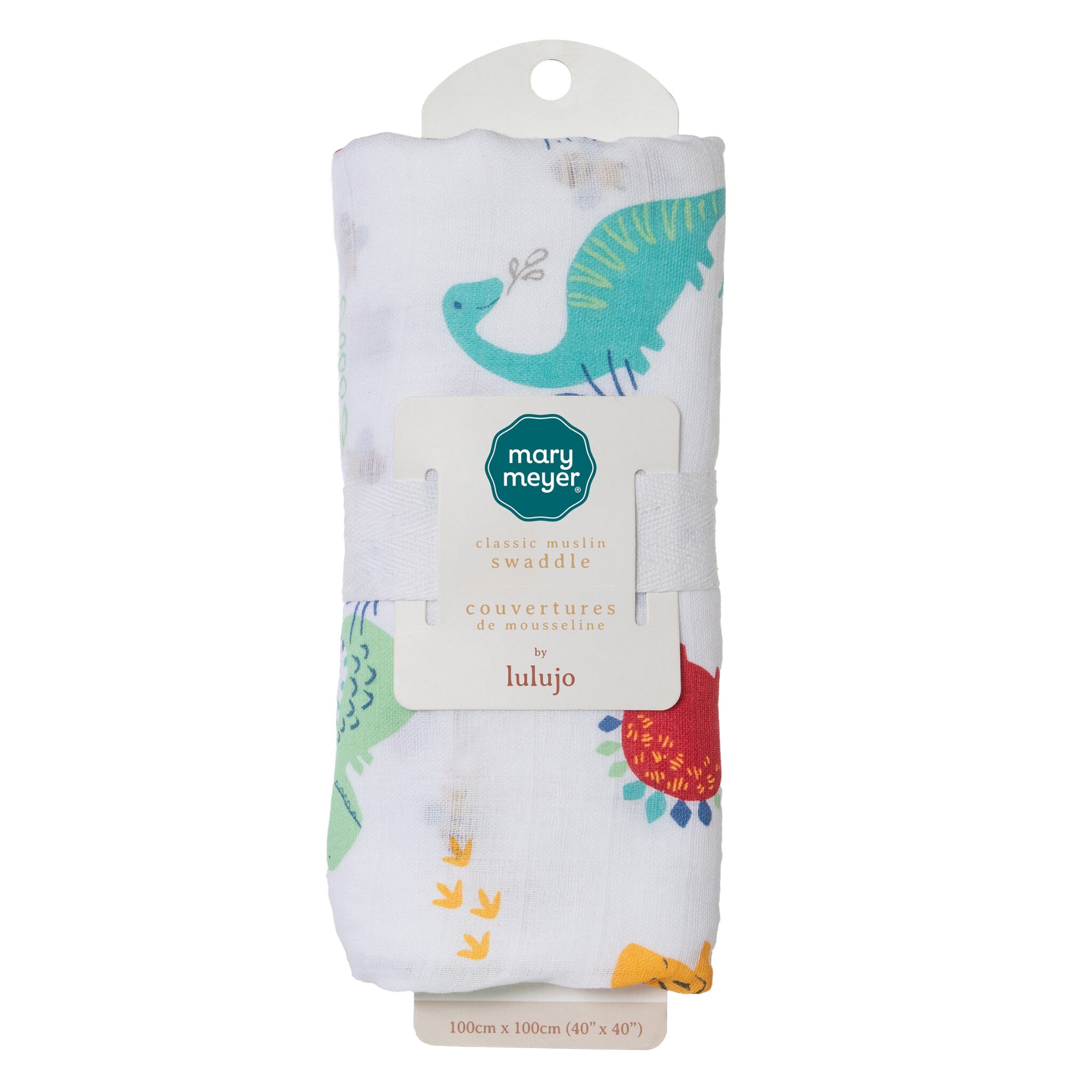 Pebblesaurus Dinosaur | Cotton Muslin Swaddle Blanket