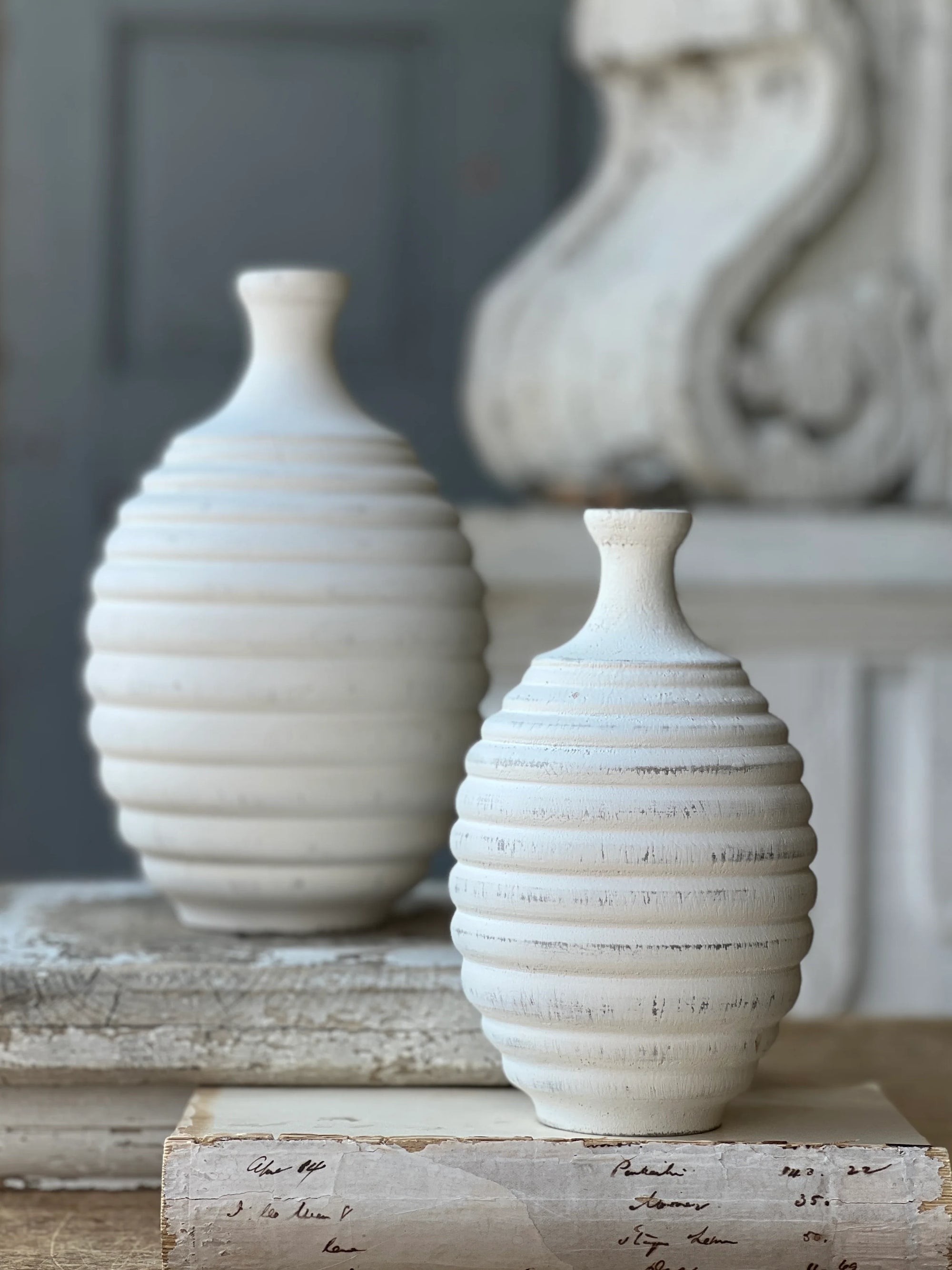 Carved Ribbed Vase | 7.5-9.5"