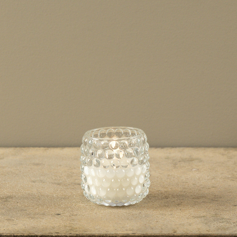 Hobnail Beaded Glass Candle | Battery Operated