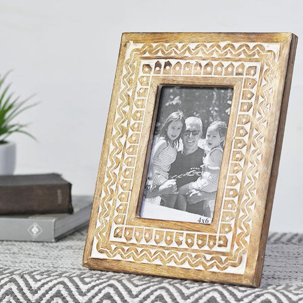 Carved Wood Photo Frame | 4x6"
