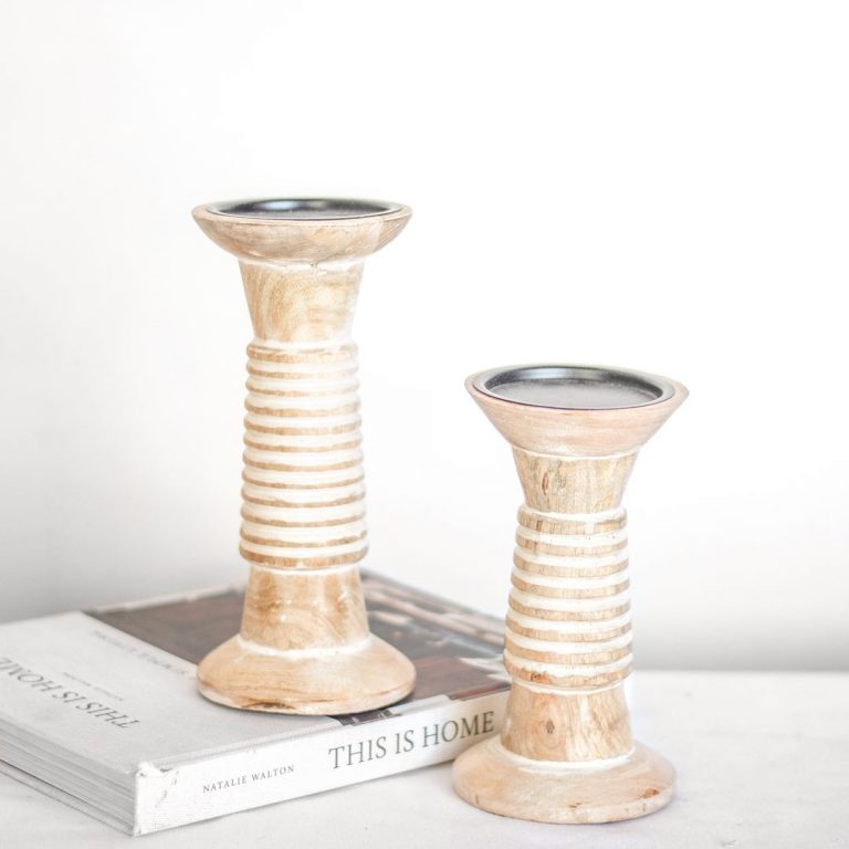 Spiral Candle Holder | Wood