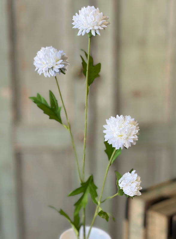 Miriam Mums Pom Flowers | 18" | White