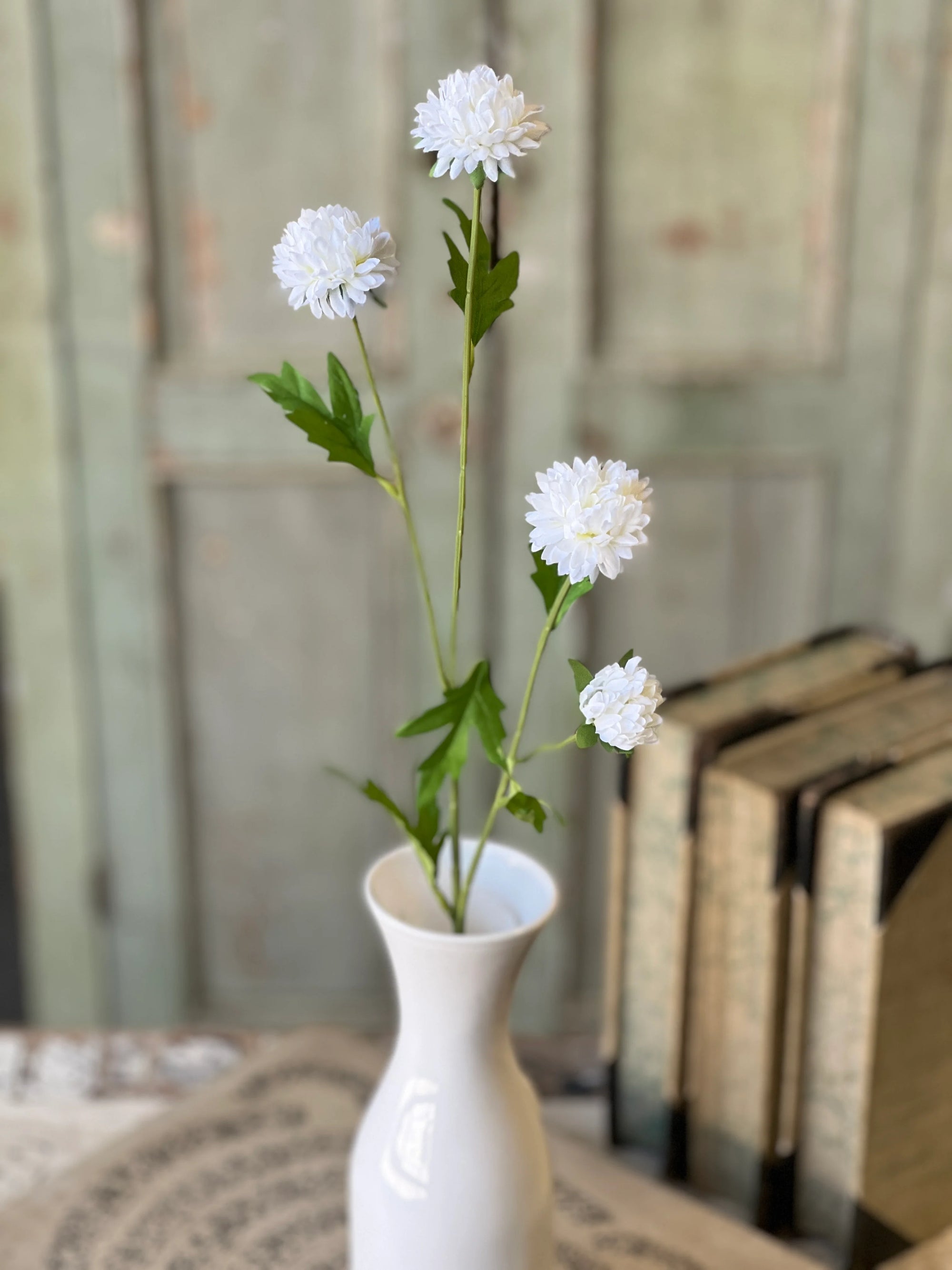 Miriam Mums Pom Flowers | 18" | White