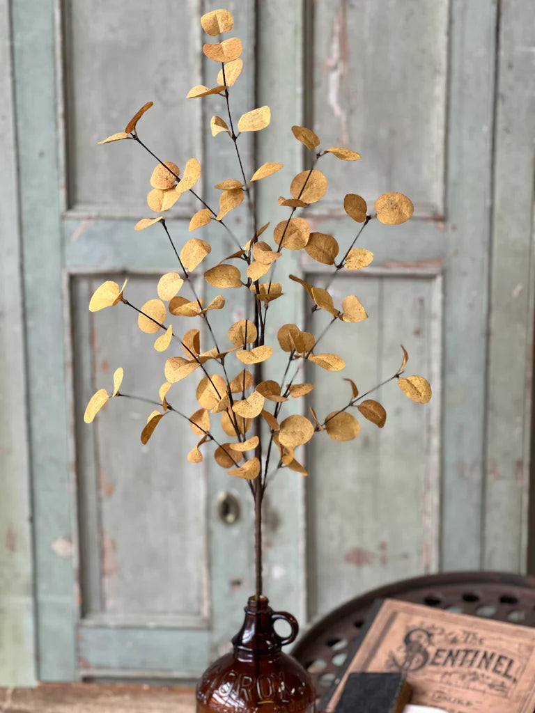 Harvest Eucalyptus Penny Leaf Stem | Mustard