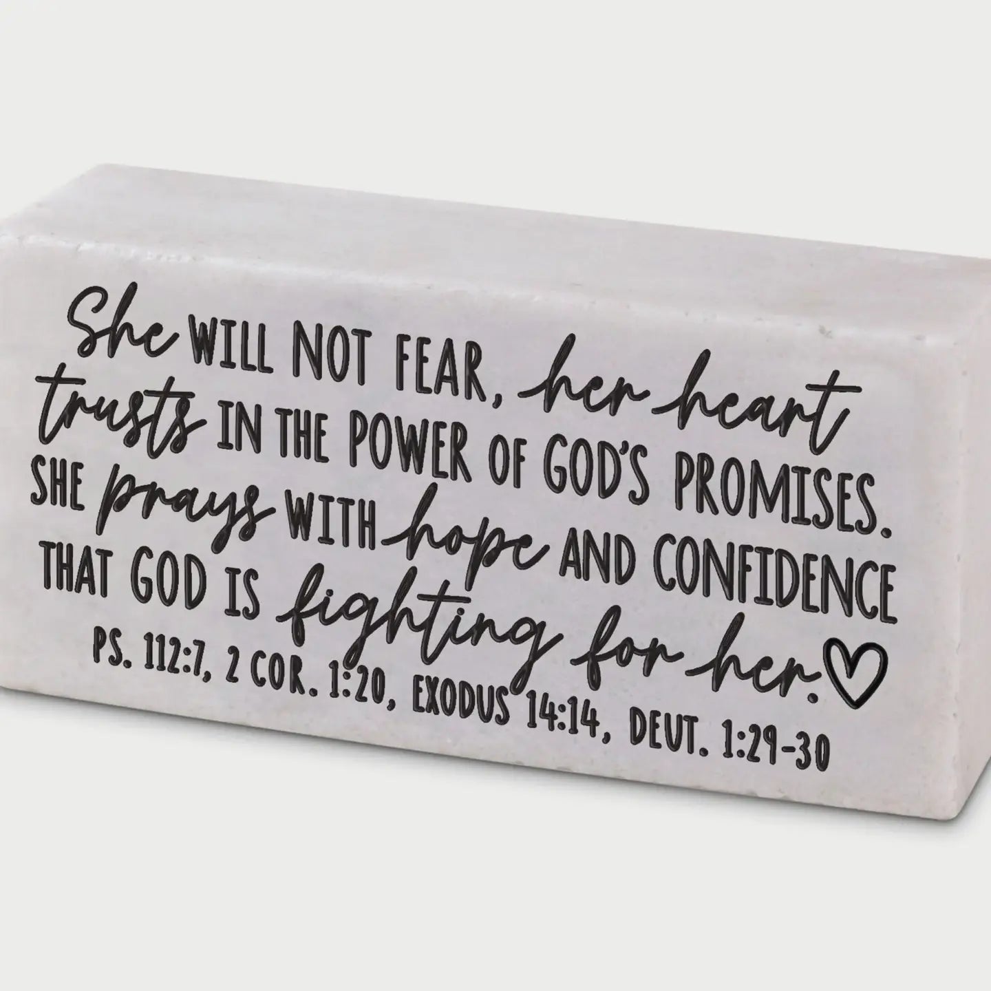God is Fighting For Her | Scripture Stone Block