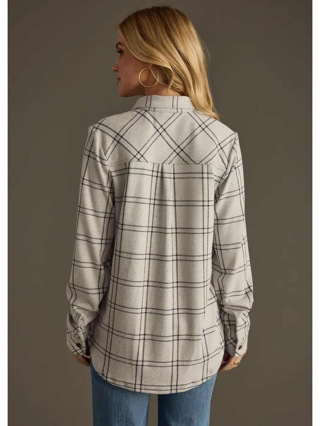 Plaid Button Up | Light Gray