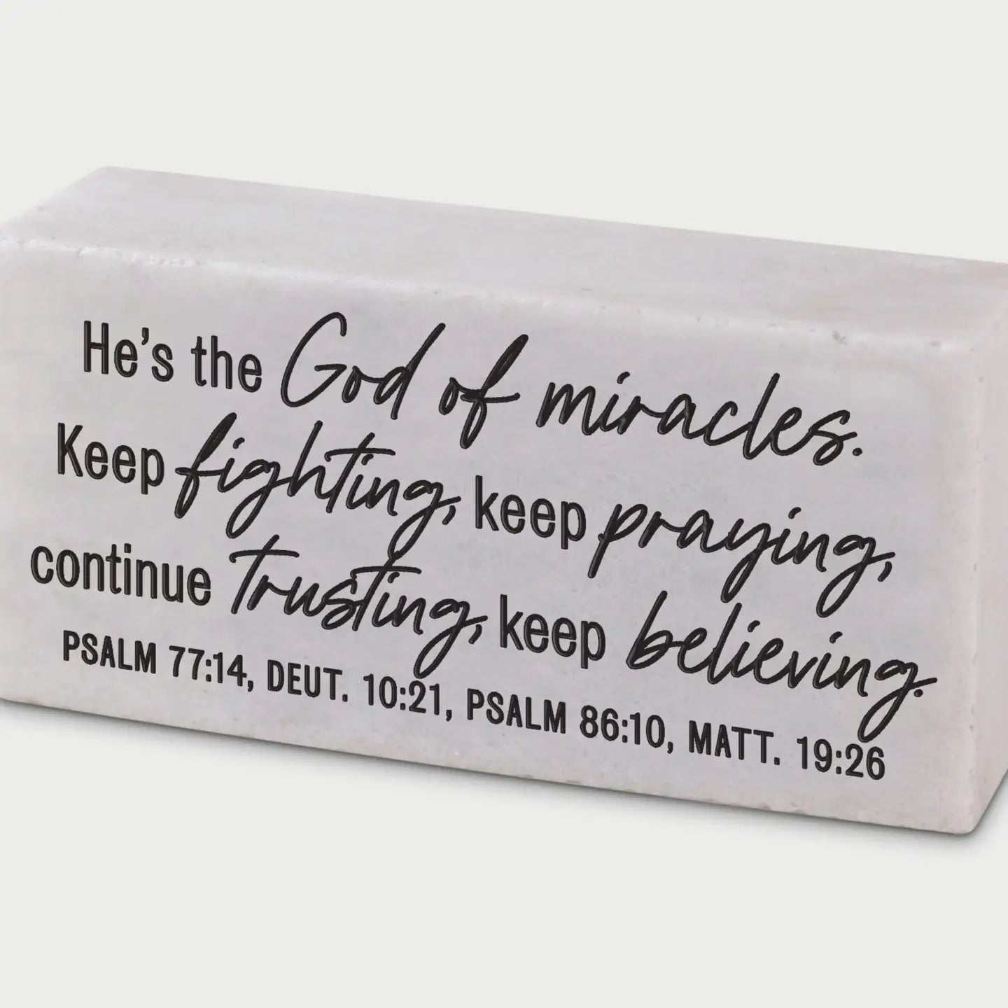 He Is God of Miracles | Scripture Stone Block