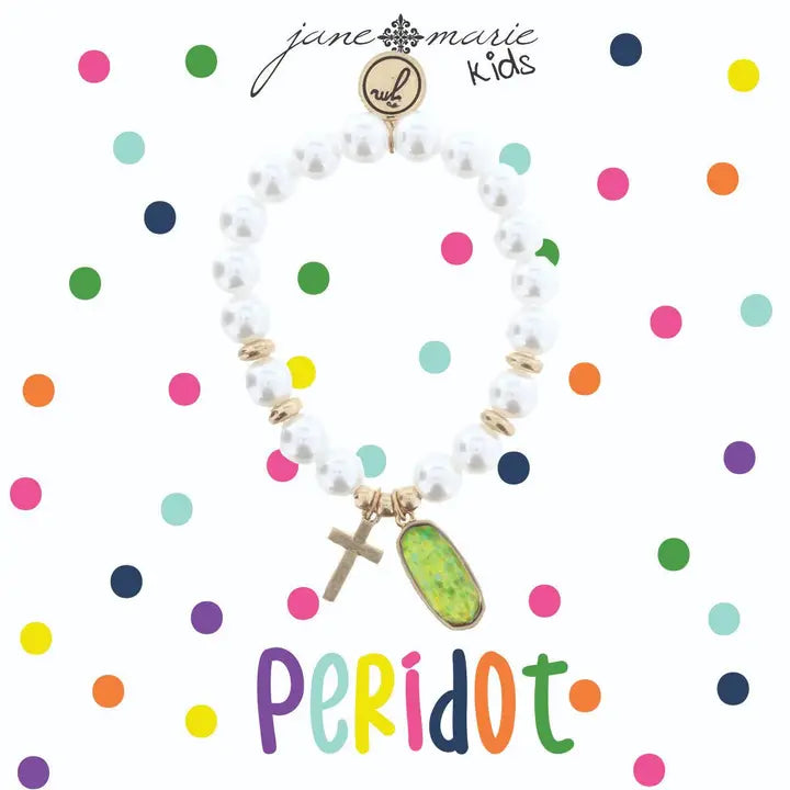 Birthstone, Pearl & Cross | Bracelet | Child's