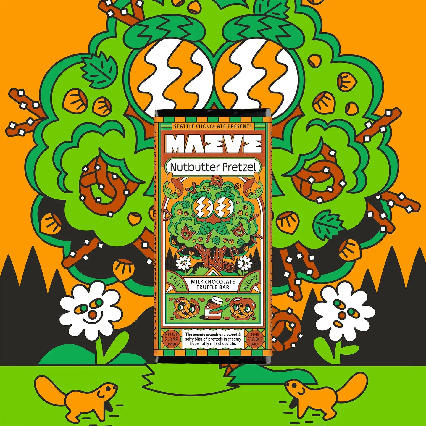 Nutbutter Pretzel Truffle Bar | Chocolate Bar