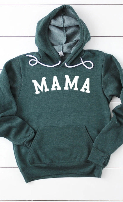 Mama Hoodie | Heathered Forest Green