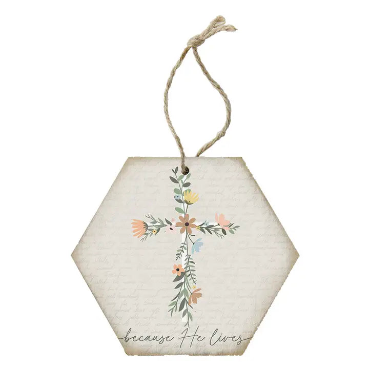 Because He Lives | Wood Tag
