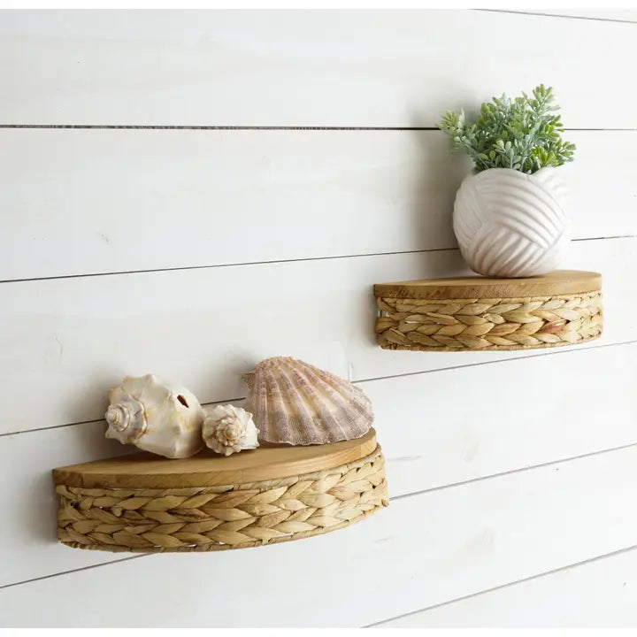 Half Round Wall Shelf | Water Hyacinth