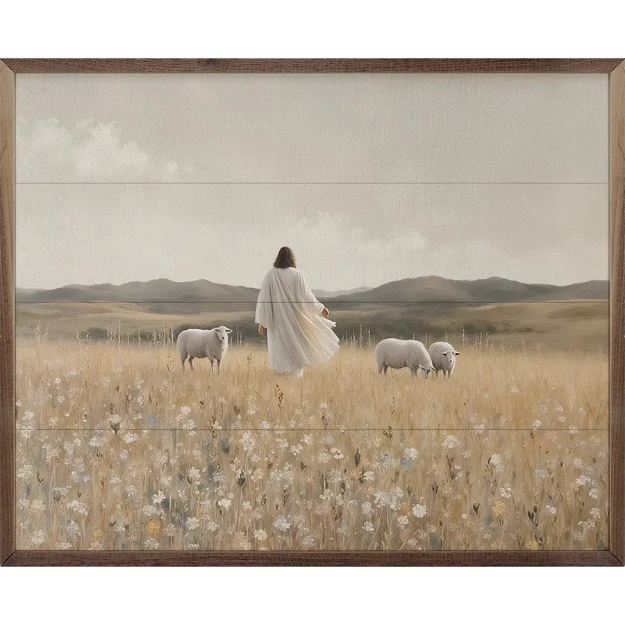 Jesus in Field of Wildflowers | Wall Art