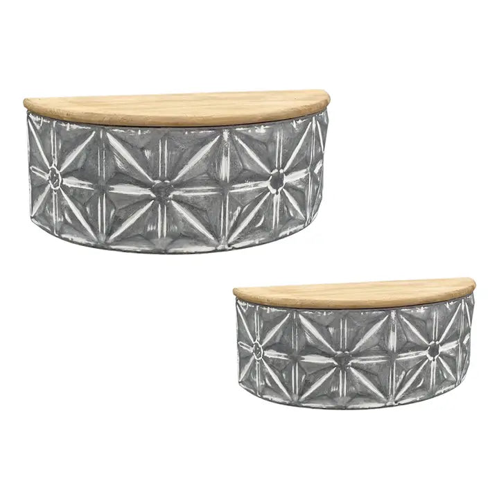 Half Round Wall Shelf | Metal & Wood