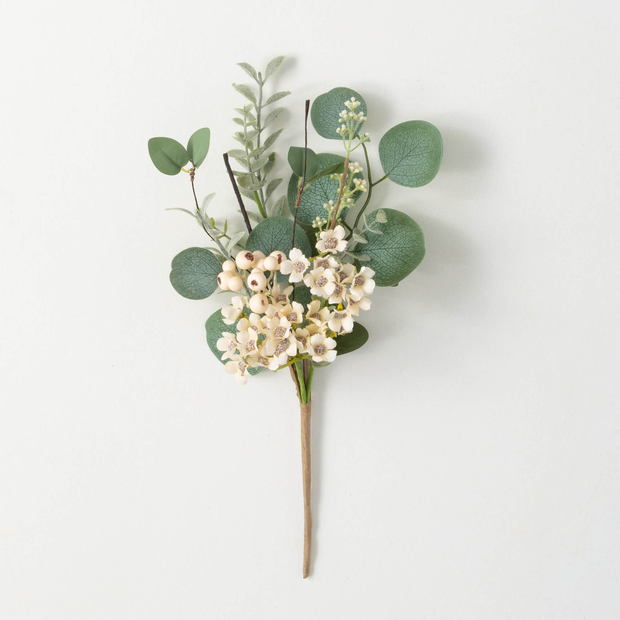 Eucalyptus & Cream Buds Pick | 16"