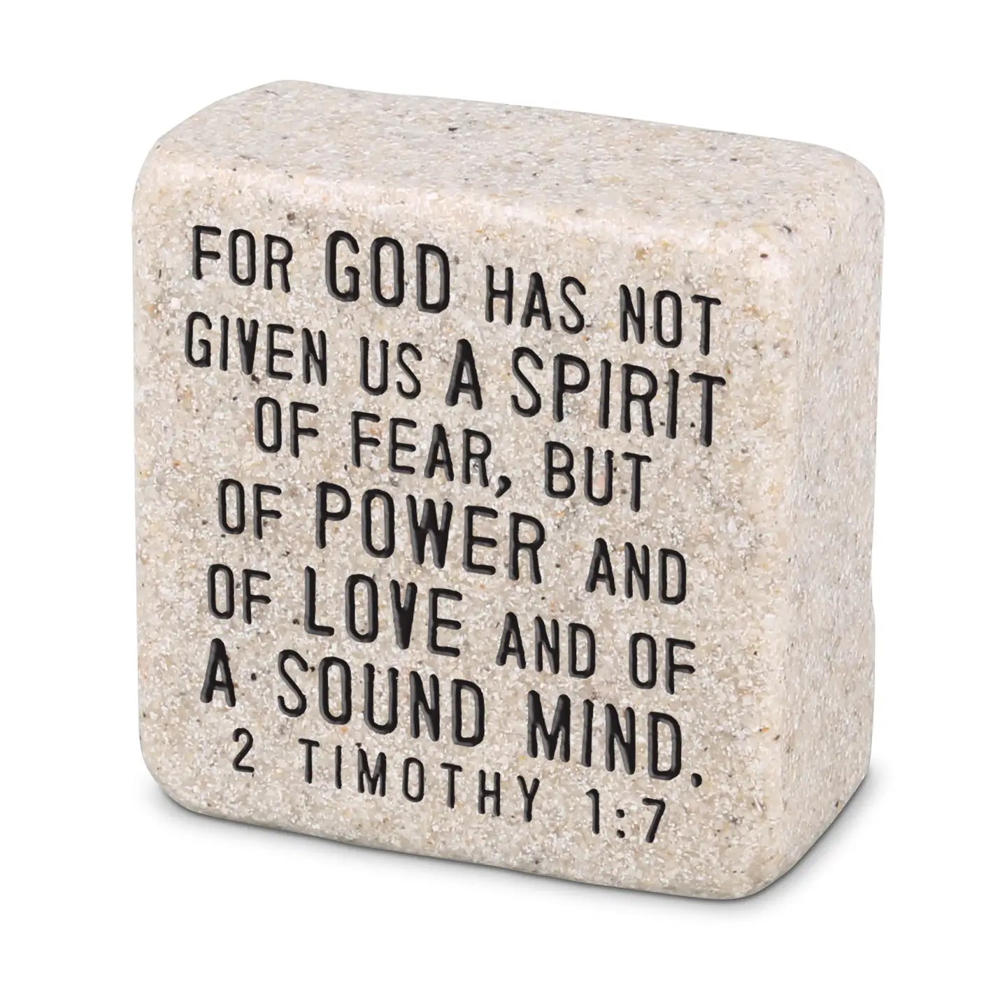 Fearless Inspiration | 2 Timothy 1:7 | Scripture Stone Block