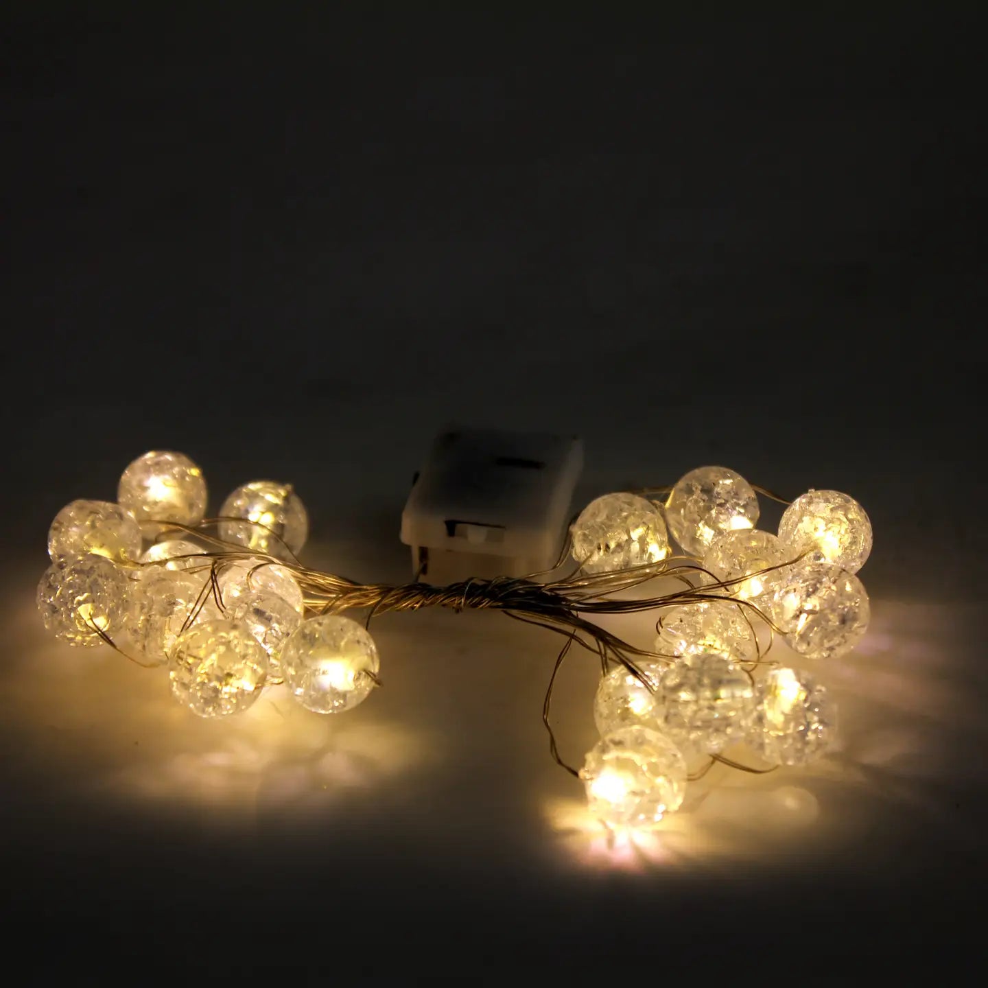 20 Crackle Bead LED String Lights | Battery-Operated | 6'