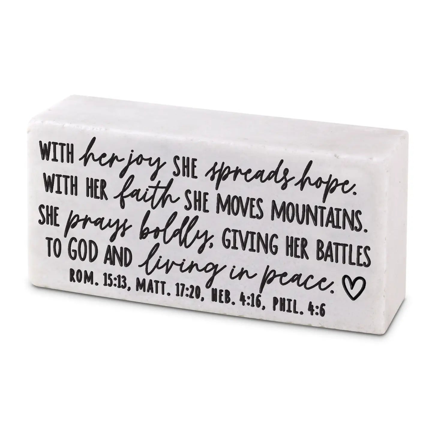 She Spreads Hope | Scripture Stone Block