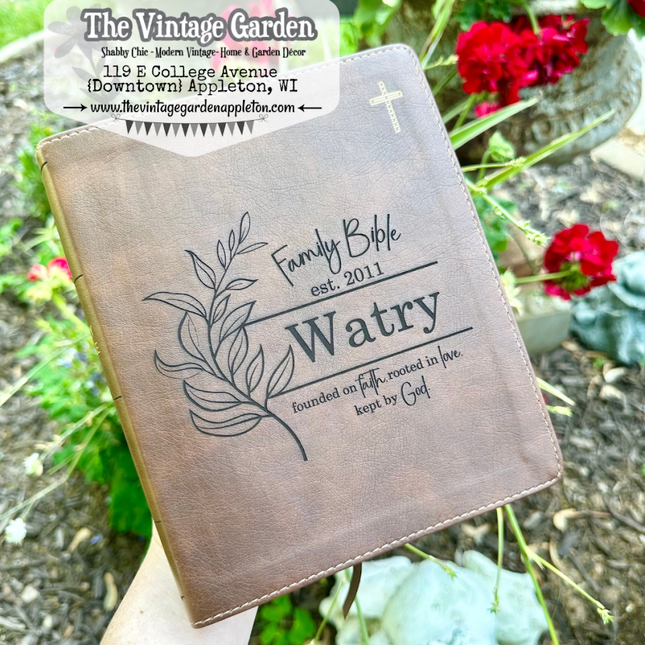Family Name Leather NIV Bible | Custom Engraved