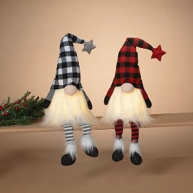 Buffalo Check Sitting Gnome | Lighted | 27"