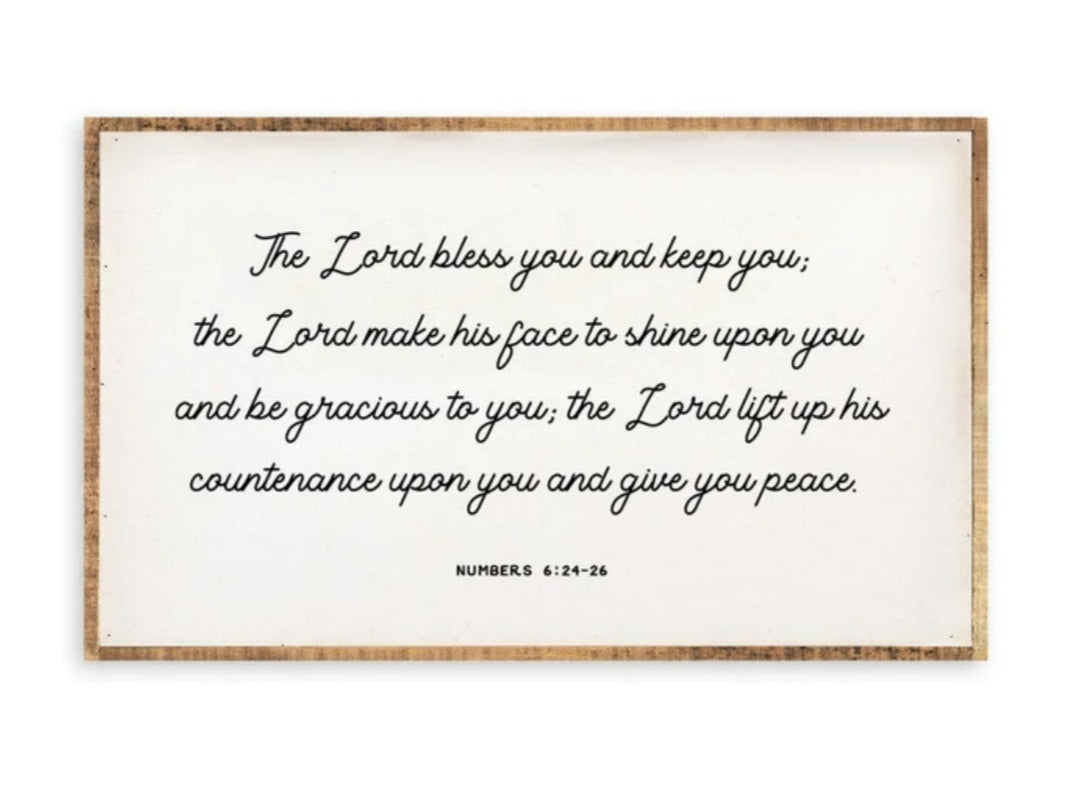 The Lord Bless You &amp; Keep You | Cream | Framed Wall Art