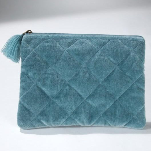 Velvet, Metallic Quilted Pouch