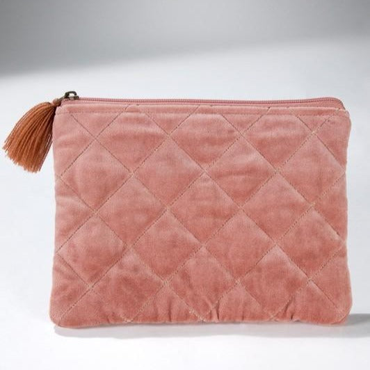 Velvet, Metallic Quilted Pouch